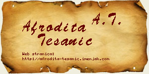 Afrodita Tešanić vizit kartica